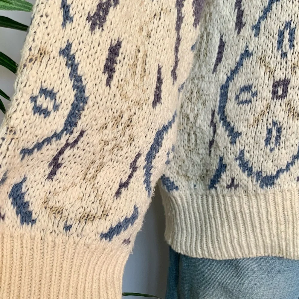 v i n t a g e :: Heavy Oversized Abstract Grandpa Knit Sweater - Picture 10 of 14